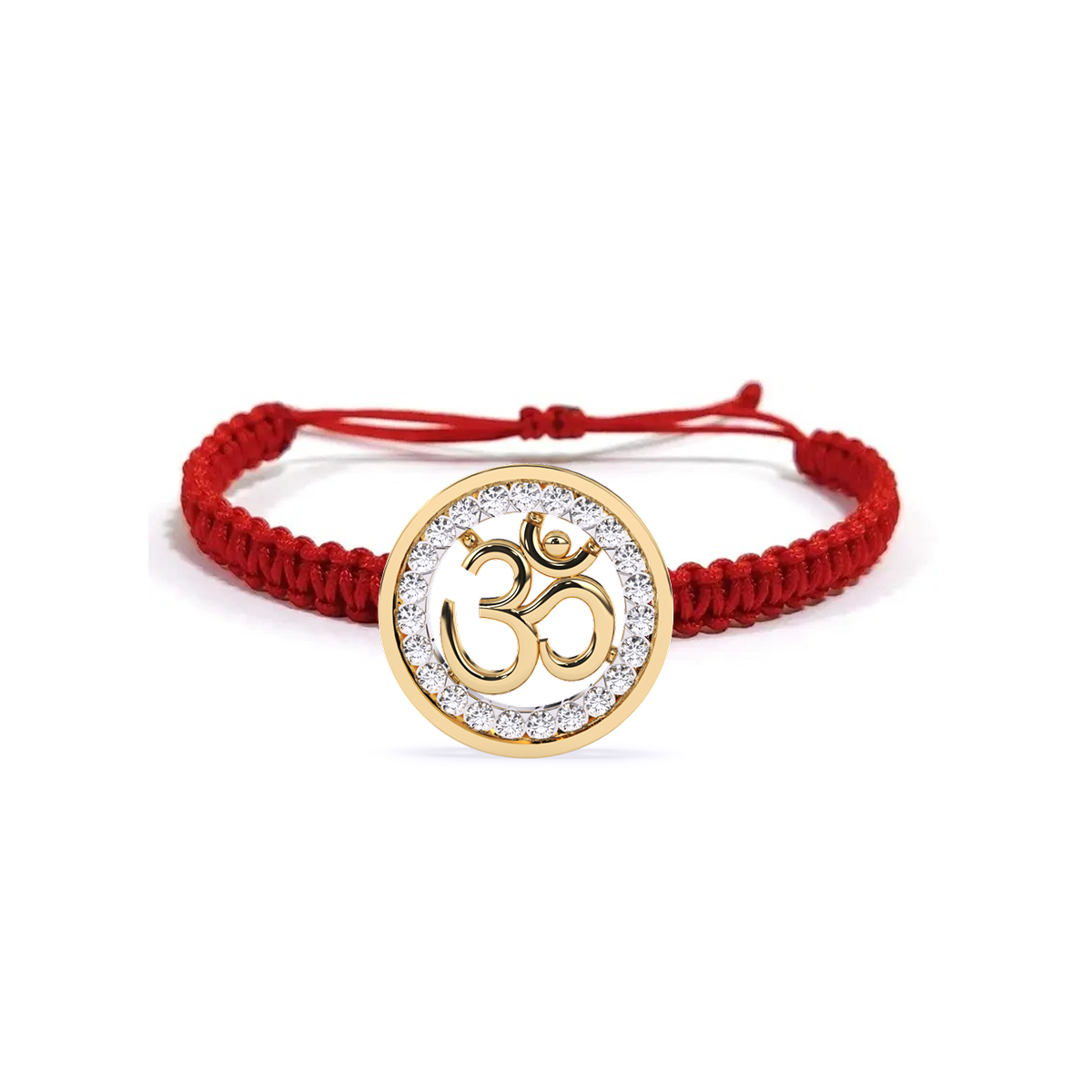 Elegant Om Rakhi Blessed Bond With Lab Diamond Halo